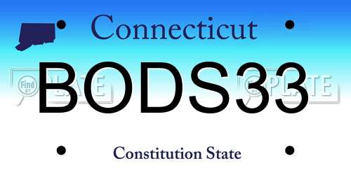 BODS33 Connecticut License Plate