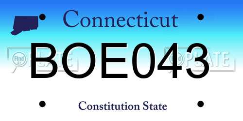 BOE043 Connecticut License Plate