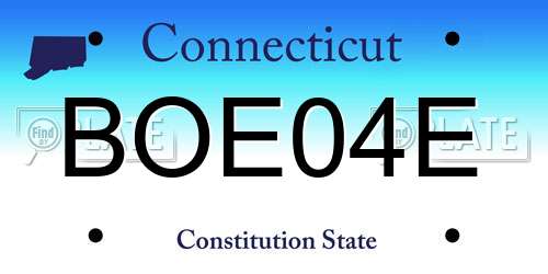 BOE04E Connecticut License Plate