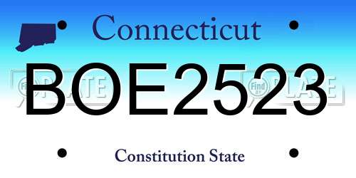 BOE2523 Connecticut License Plate