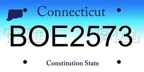 BOE2573 Connecticut License Plate