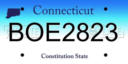 BOE2823 Connecticut License Plate