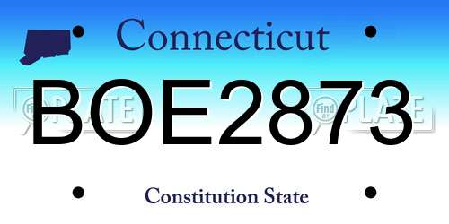 BOE2873 Connecticut License Plate