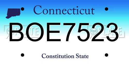 BOE7523 Connecticut License Plate
