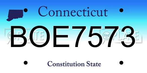 BOE7573 Connecticut License Plate