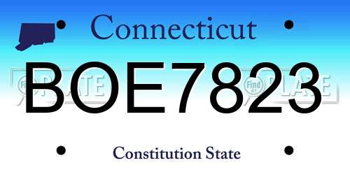 BOE7823 Connecticut License Plate
