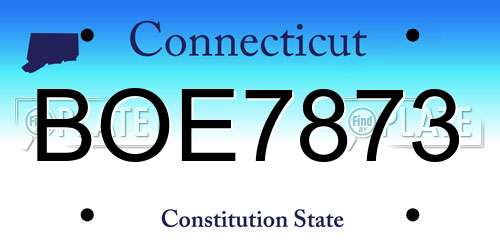 BOE7873 Connecticut License Plate