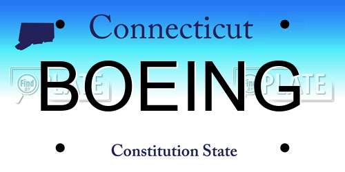 BOEING Connecticut License Plate