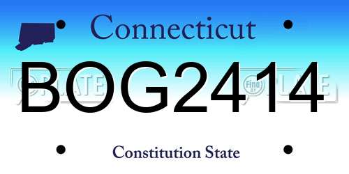 BOG2414 Connecticut License Plate