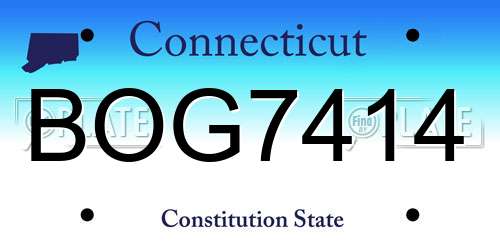 BOG7414 Connecticut License Plate