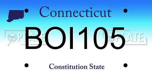 BOI105 Connecticut License Plate