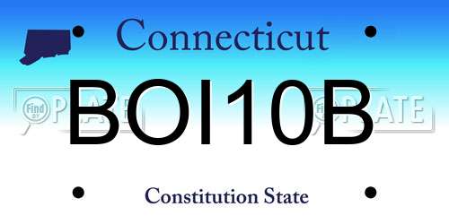 BOI10B Connecticut License Plate