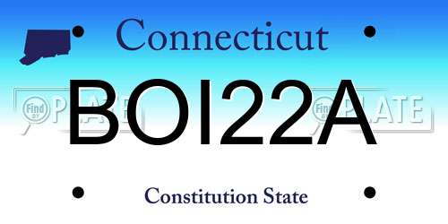 BOI22A Connecticut License Plate