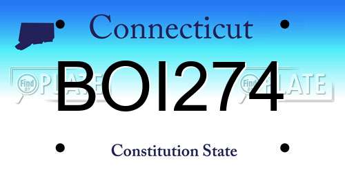BOI274 Connecticut License Plate