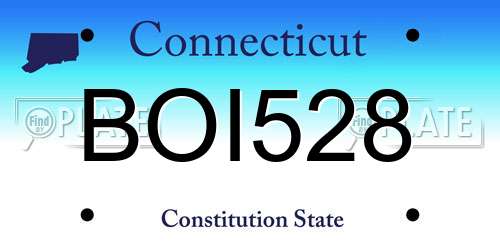 BOI528 Connecticut License Plate