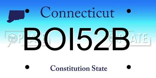 BOI52B Connecticut License Plate