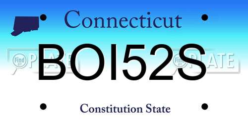 BOI52S Connecticut License Plate