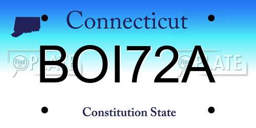 BOI72A Connecticut License Plate