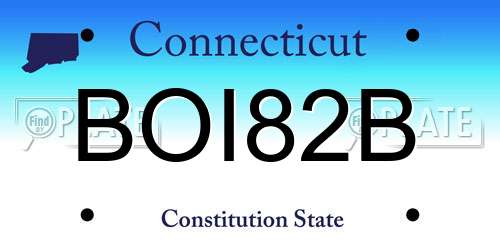 BOI82B Connecticut License Plate
