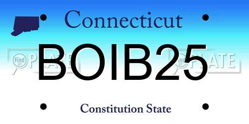 BOIB25 Connecticut License Plate