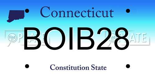 BOIB28 Connecticut License Plate
