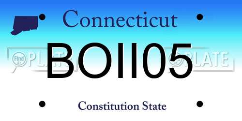 BOII05 Connecticut License Plate