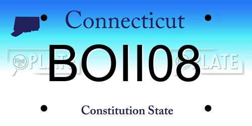 BOII08 Connecticut License Plate