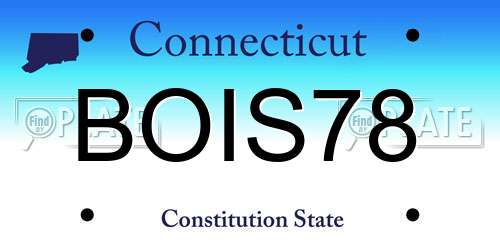BOIS78 Connecticut License Plate