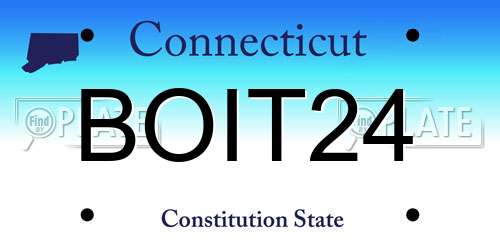 BOIT24 Connecticut License Plate