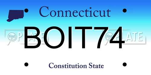 BOIT74 Connecticut License Plate