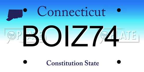 BOIZ74 Connecticut License Plate