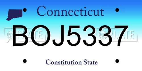 BOJ5337 Connecticut License Plate