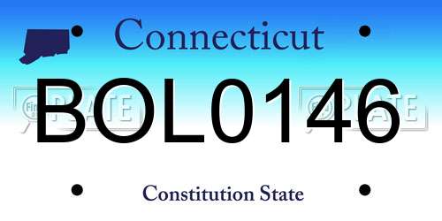 BOL0146 Connecticut License Plate