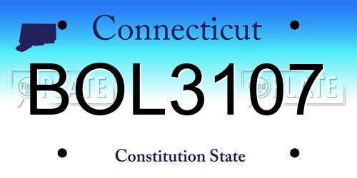 BOL3107 Connecticut License Plate