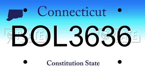 BOL3636 Connecticut License Plate