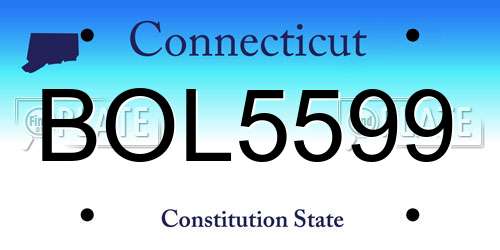 BOL5599 Connecticut License Plate