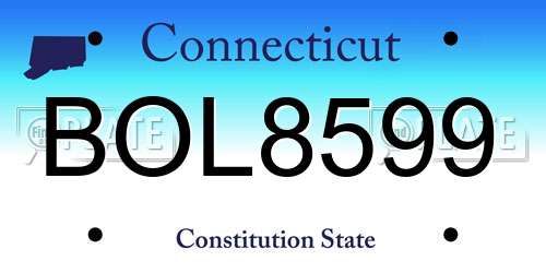 BOL8599 Connecticut License Plate