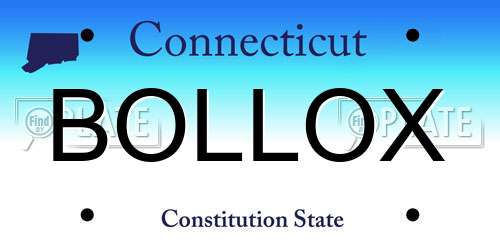 BOLLOX Connecticut License Plate