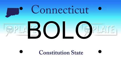 BOLO Connecticut License Plate
