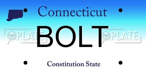 BOLT Connecticut License Plate