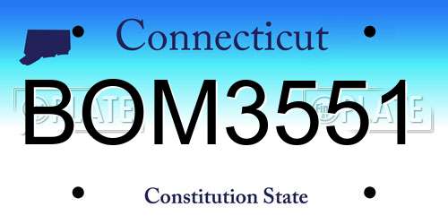 BOM3551 Connecticut License Plate