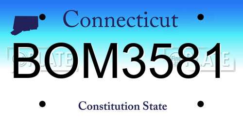 BOM3581 Connecticut License Plate