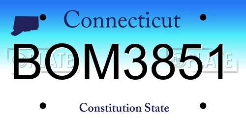 BOM3851 Connecticut License Plate