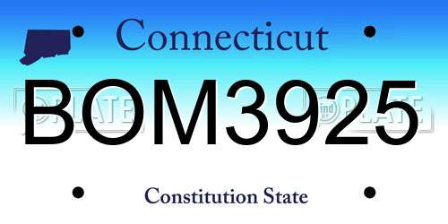 BOM3925 Connecticut License Plate