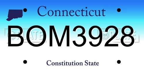 BOM3928 Connecticut License Plate