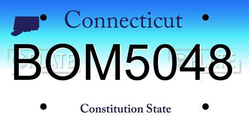BOM5048 Connecticut License Plate