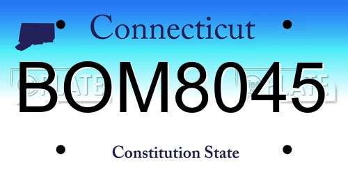 BOM8045 Connecticut License Plate