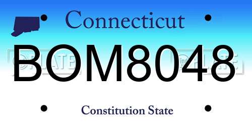 BOM8048 Connecticut License Plate