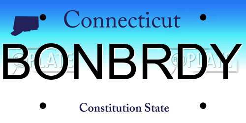 BONBRDY Connecticut License Plate