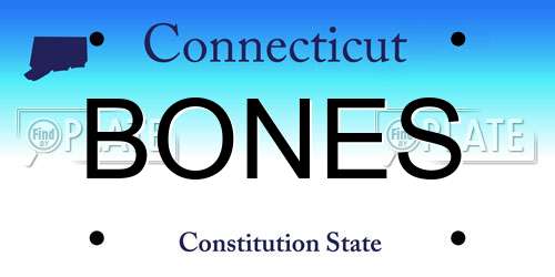 BONES Connecticut License Plate